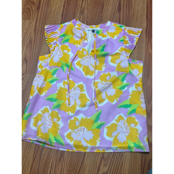 Michelle McDowell NWT Women’s Sea Flower Lilac Valery Top 48966 Sz XS - Picture 2 of 5